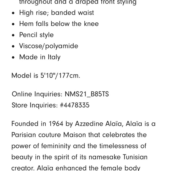 Alaia asymmetrical ruched skirt midi - Picture 6 of 6